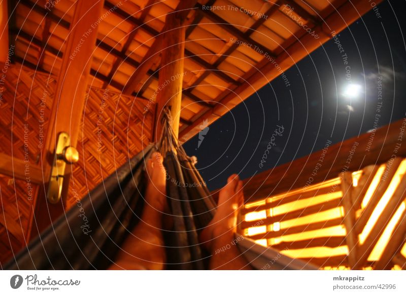 Chilling in Brazil Brasilien Nacht Hängematte Itacaré Hotel Balkon Erholung Ferien & Urlaub & Reisen Südamerika Mond