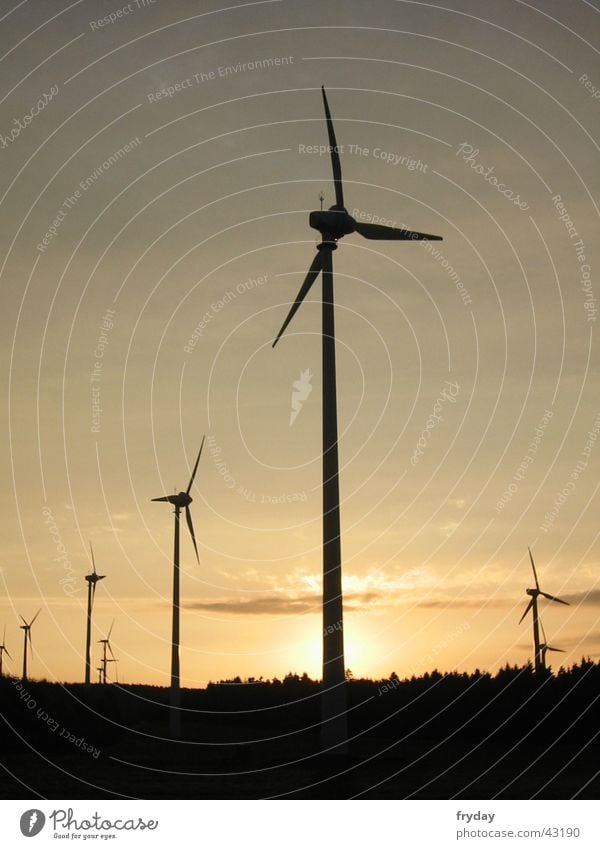 windkraft Windkraftanlage Sonnenuntergang Wissenschaften Energiewirtschaft Erneuerbare Energie regenerativ