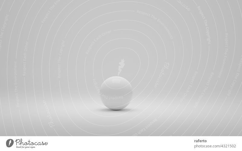 Weiß allein Kugel auf weißem Hintergrund. 3D-Illustration kreisen Ball vereinzelt Design realistisch Perle modern Dekoration & Verzierung Objekt Symbol 3d