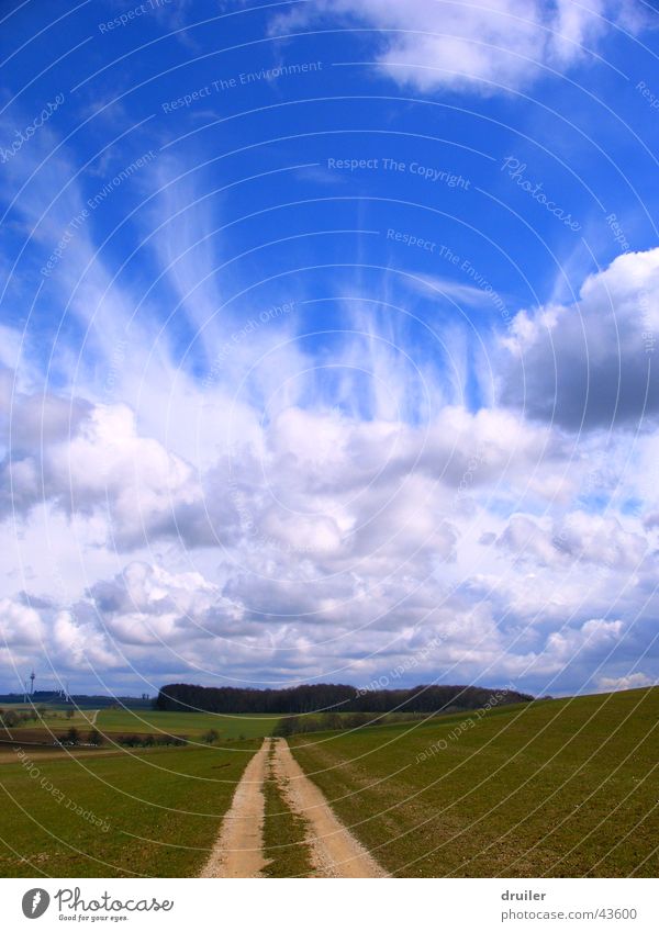 Pfad zum Himmel Wolken blau Wege & Pfade Landschaft Natur Freiheit