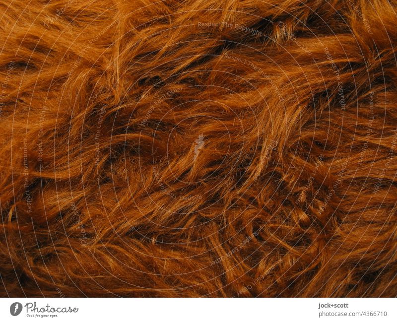 Flokati Langhaar Zottel Flokatiteppich Teppich naturfarben Wolle braun Fell Einrichtungsstil weich Siebziger Jahre Detailaufnahme zerzaust einfarbig