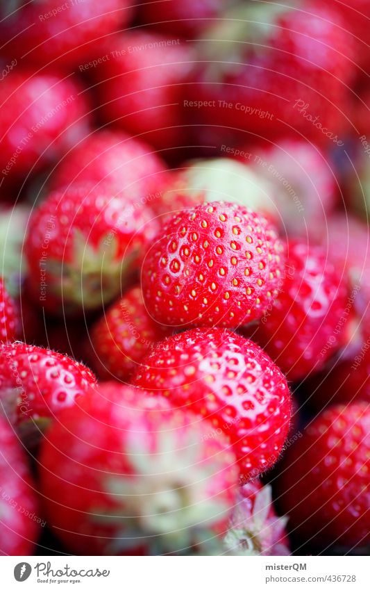 Erdbeerrot. Kunst ästhetisch Zufriedenheit Erdbeeren Frucht Gesundheit Gesunde Ernährung reif Ernte Farbfoto Gedeckte Farben mehrfarbig Außenaufnahme