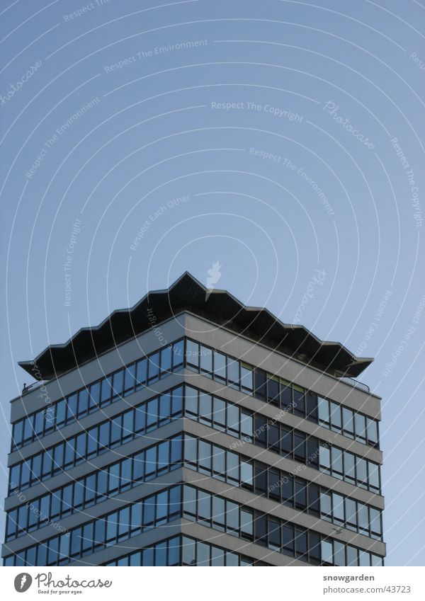 Hochhaus von Dublin Himmel Zickzack Möwe Fenster Architektur Sky blau skuril frei
