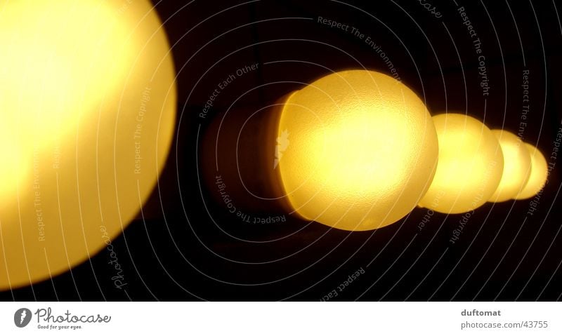 Leuchtstoffkaviar Lampe Licht schwarz gelb Elektrisches Gerät Technik & Technologie Kugel Reihe Wärme