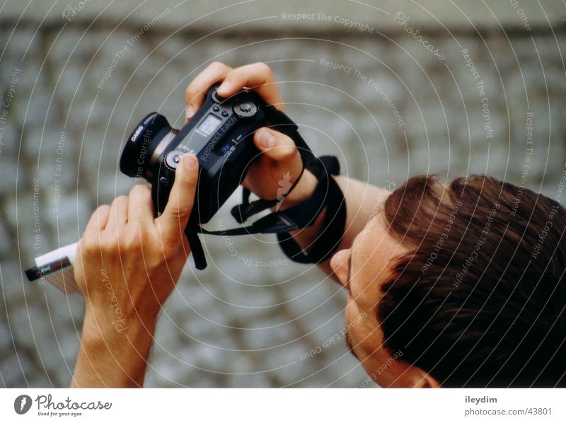 Fotograf Fotografie Vogelperspektive Motivation Sucher Mann beobachten