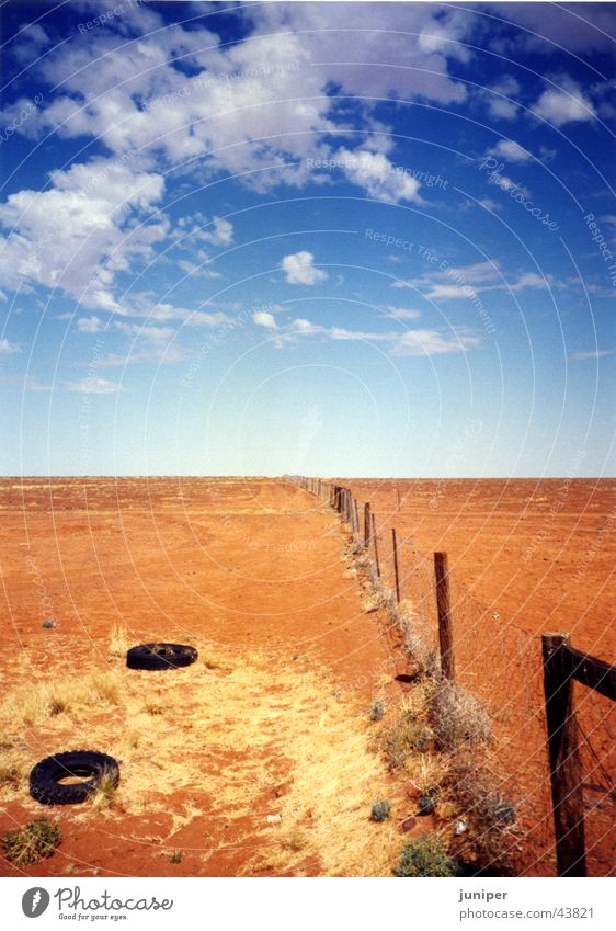 dogfence Zaun Australien Wüste Himmel Perspektive Nirgendwo Hundezaun Sand