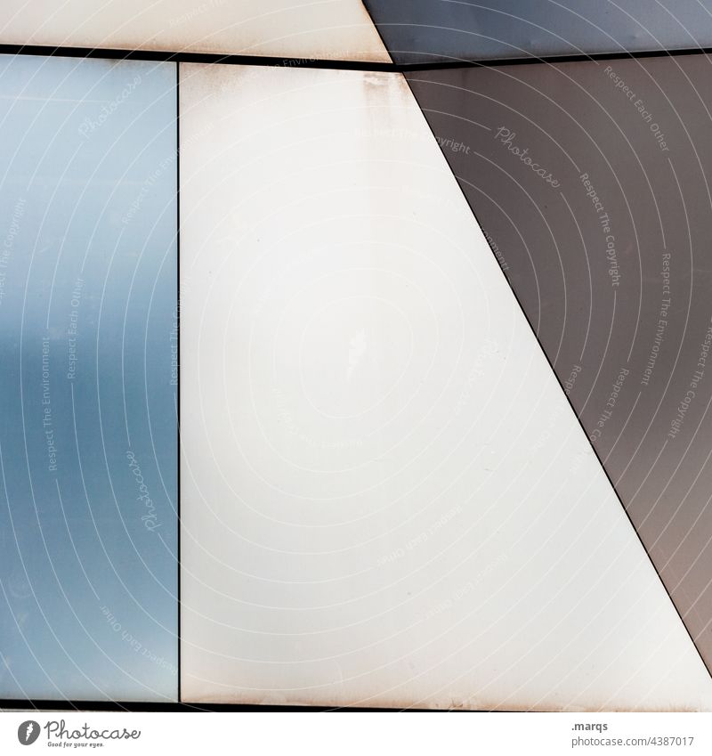 Fassade Nahaufnahme Wand minimalistisch Grafik u. Illustration Hintergrundbild blau Linie Design grau weiß abstrakt glänzend Metall modern