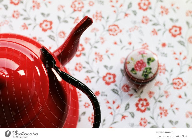 Emaille Teekessel Heißgetränk Geschirr harmonisch Erholung ruhig altehrwürdig Wohnung Innenarchitektur Dekoration & Verzierung Dose Kitsch Krimskrams gebrauchen