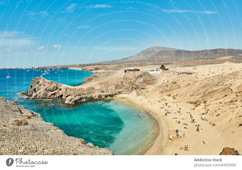 Sandstrand am türkisfarbenen Meer Strand MEER Sommer Resort Wasser Meeresufer Tourist Paradies ruhen Fuerteventura Spanien Kanarische Inseln Seeküste Urlaub