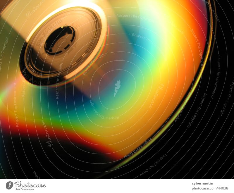 CD-Rom Spektralfarbe Reflexion & Spiegelung mehrfarbig rund Elektrisches Gerät Technik & Technologie Fensterscheibe Compact Disc Software