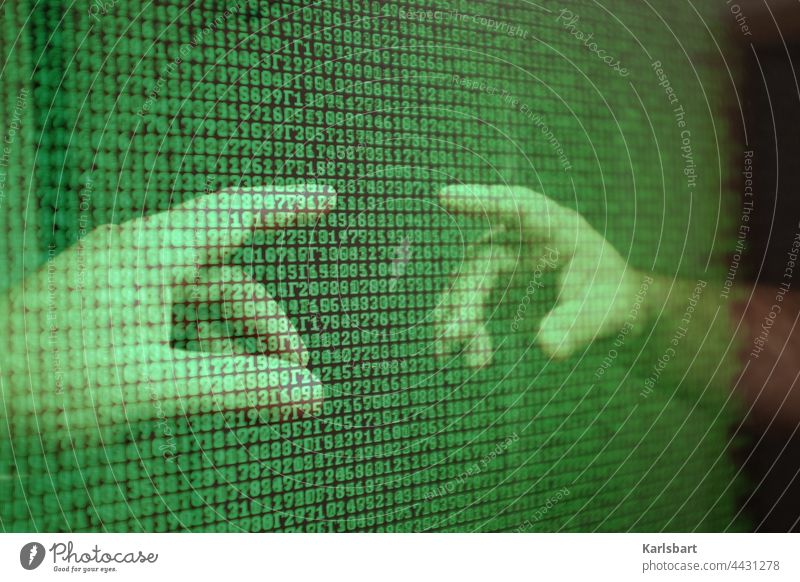 Die Erschaffung des Bdam Künstliche Intelligenz Technik & Technologie Science Fiction Informationstechnologie Futurismus Hände Finger programmieren