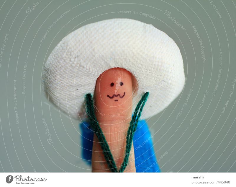 Hola, mi nombre es Antonio! Mensch maskulin Mann Erwachsene Finger Gefühle Mexikaner Hut angemalt Idee Fingerpuppe Ausländer Sprache Spanisch