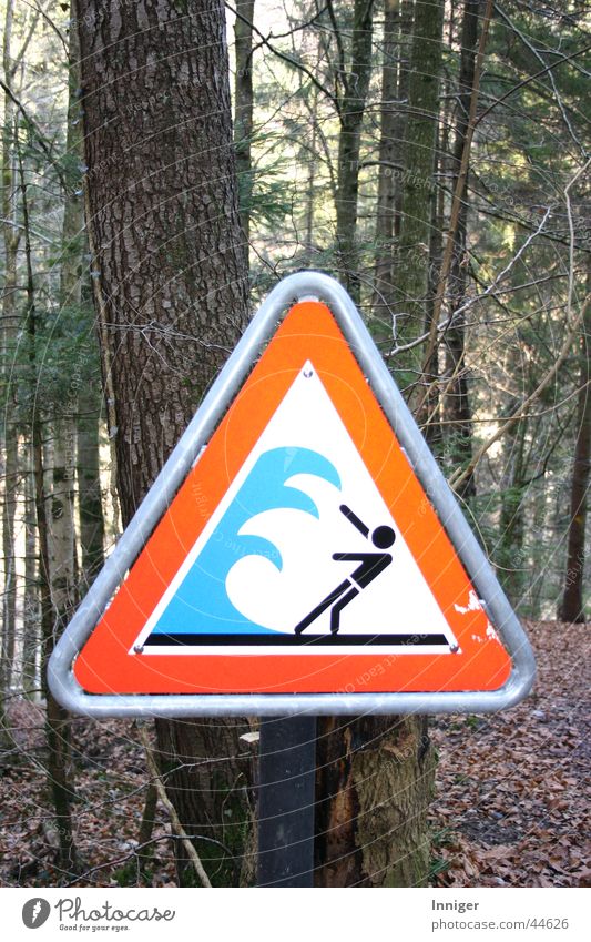 Achtung Flutwelle Warnschild gefährlich Freizeit & Hobby Fluss bedrohlich Vorsicht