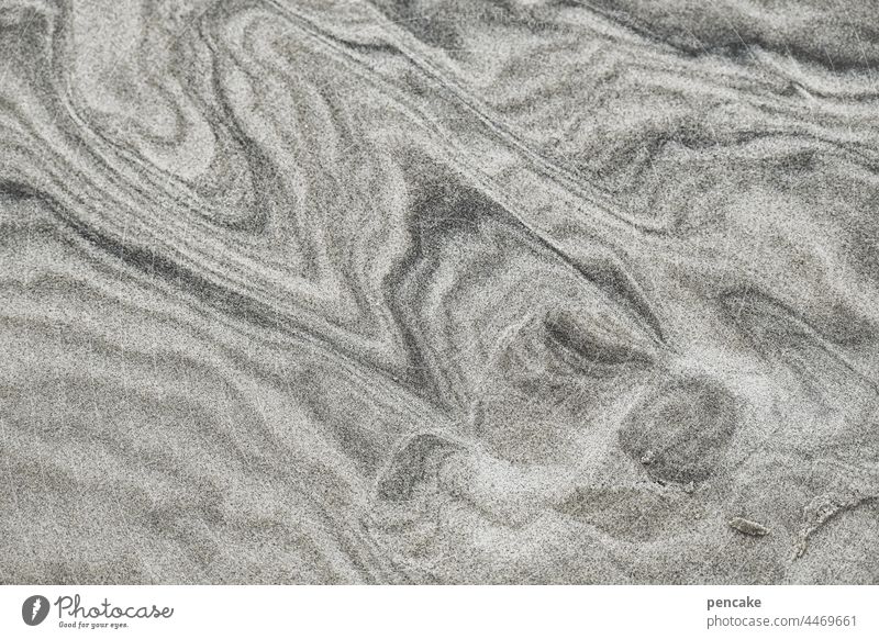 mister sandman Sand Strand Ebbe Struktur Muster Gezeiten Nordsee Ferien & Urlaub & Reisen Küste Sandmann Formen Naturformen kreativ Wasser Wellen