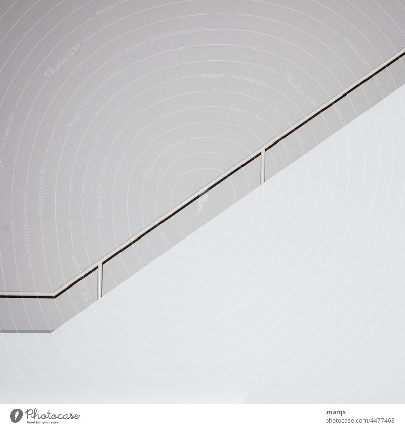 Geländer Nahaufnahme edel neu steril Reinheit weiß schön Sauberkeit hell ästhetisch Treppe Wand Architektur Innenarchitektur Wohnung Häusliches Leben Design