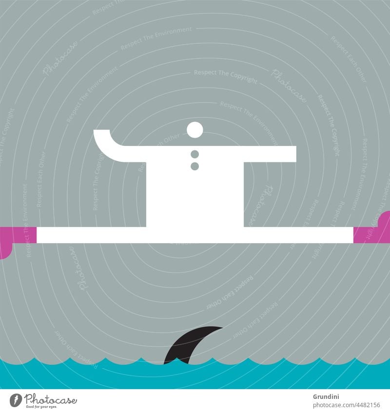 Hai! Arbeit Grafik u. Illustration Büro Schriftzeichen Führung Gewinner gewinnt Haifisch