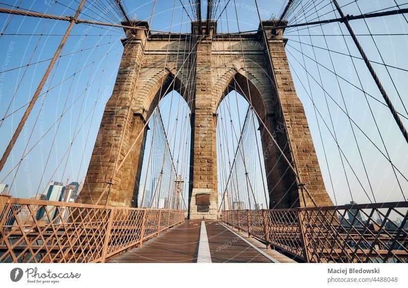 Bild der Brooklyn Bridge, New York City, USA. New York State Großstadt Brücke Wahrzeichen reisen nyc neu Architektur Stadtbild Skyline urban Weg