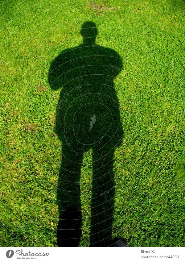 Schatten Schlagschatten Gras Mann Silhouette Wiese Rasen Dunkelmann