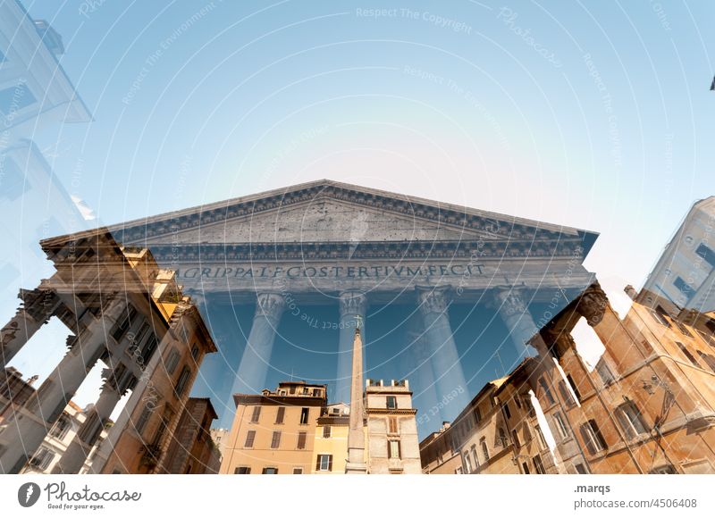 Pantheon historisch Architektur Denkmal Wahrzeichen Gebäude Italien Rom Kirche Tempel antik Symbol alt berühmt Historie Tourismus Grabmal Sehenswürdigkeit
