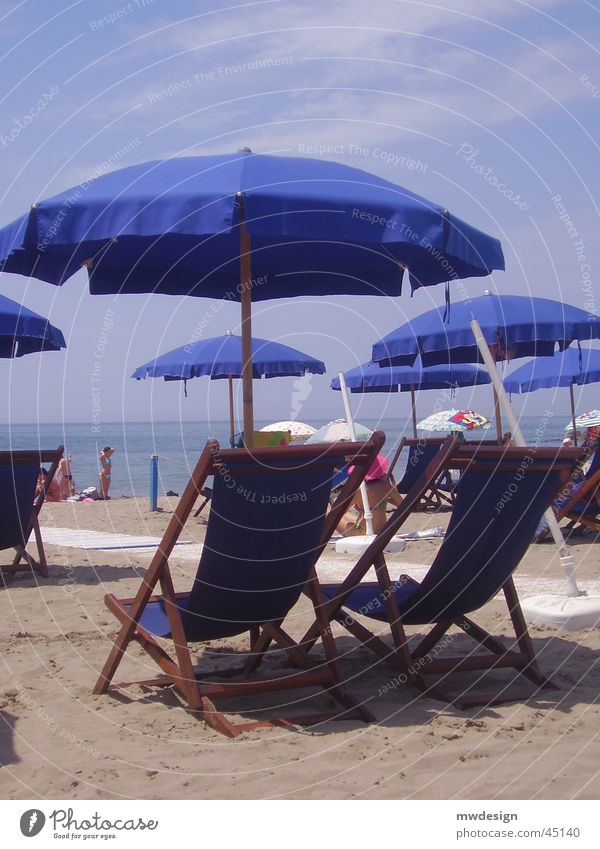 strand Strand Korb Meer Italien Liege Sonne Schatten