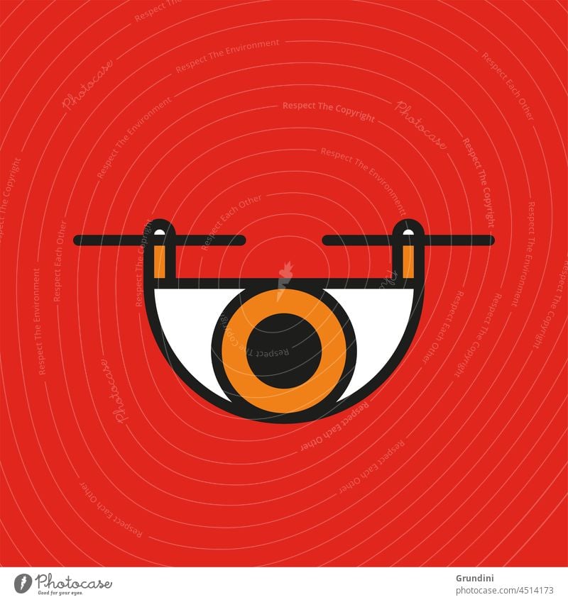 Drohne Grafik u. Illustration Lifestyle einfach Technik & Technologie Sicherheit Sicherheitskontrolle Sicherheitslücke Dröhnen Auge zuschauend