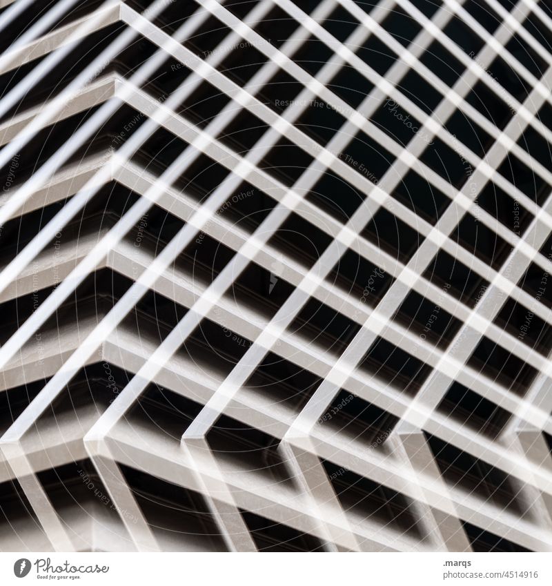 Raster Gitter Strukturen & Formen Metall abstrakt optische täuschung Doppelbelichtung Irritation Perspektive Muster Hintergrundbild schwarz grau Linie