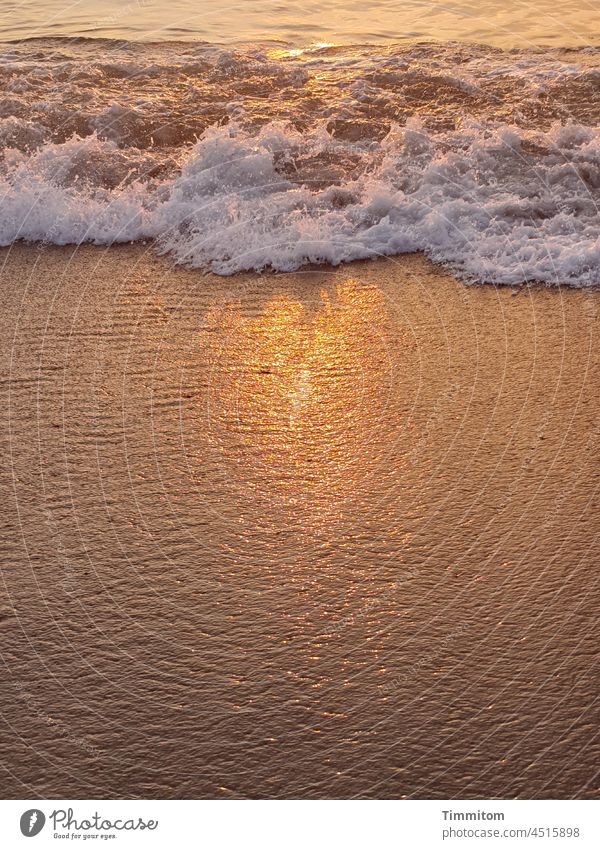 Abends an der Nordsee - Sonnenlicht auf Wellen und Strand Abendsonne Sonnenuntergang glitzern Sandstrand Ferien & Urlaub & Reisen Dänemark golden Wasser Meer
