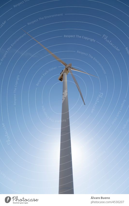 Windkraftanlage zur Erzeugung erneuerbarer Energie in der Gemeinde Rueda de Jalon, Region Valdejalon, Provinz Zaragoza, Aragonien, Spanien Erneuerbare Energie