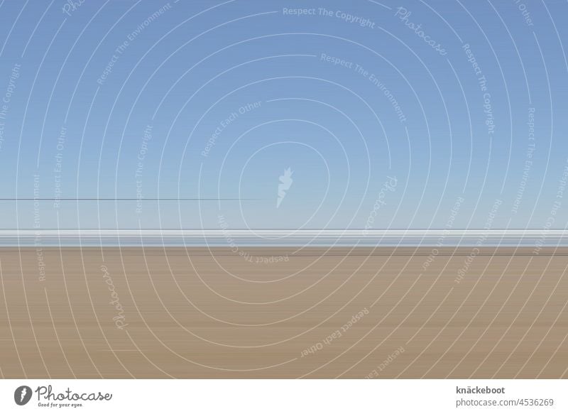 5 px meer abstrakt Bildbearbeitung Horizont Meereshorizont blau Menschenleer Textfreiraum oben Textfreiraum unten Strand Sand Sandstrand Himmel