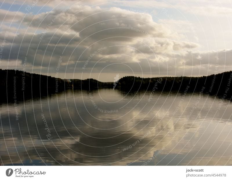 groß und herrlich schön einer von tausend Seen Reflexion & Spiegelung Natur Landschaft Himmel ruhig Idylle Västra Götalands län Schweden Stimmung Silhouette