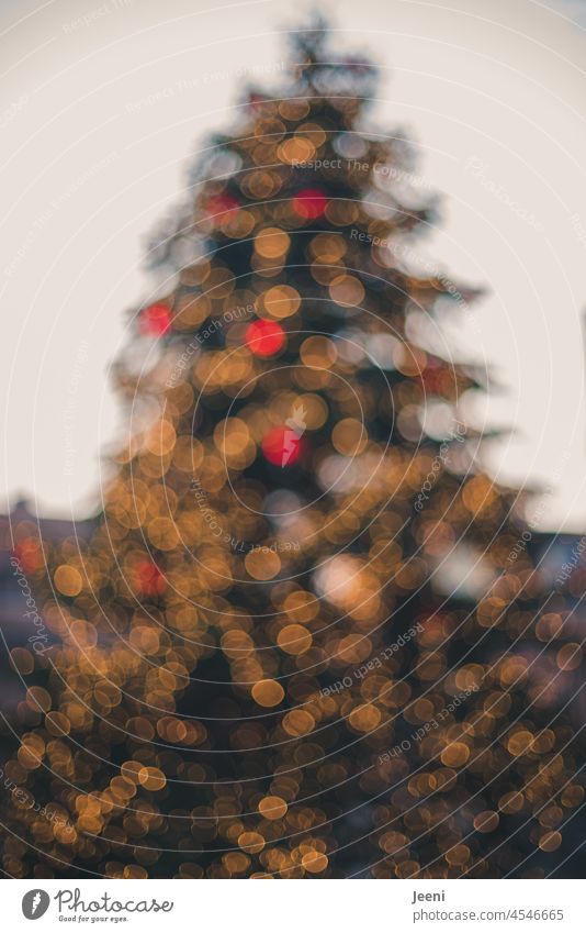 Verschwommener Weihnachtsbaum defokussiert unscharf Unschärfe abstrakt Bokeh Licht Weihnachten & Advent verschwommen Dekoration & Verzierung Lichter festlich