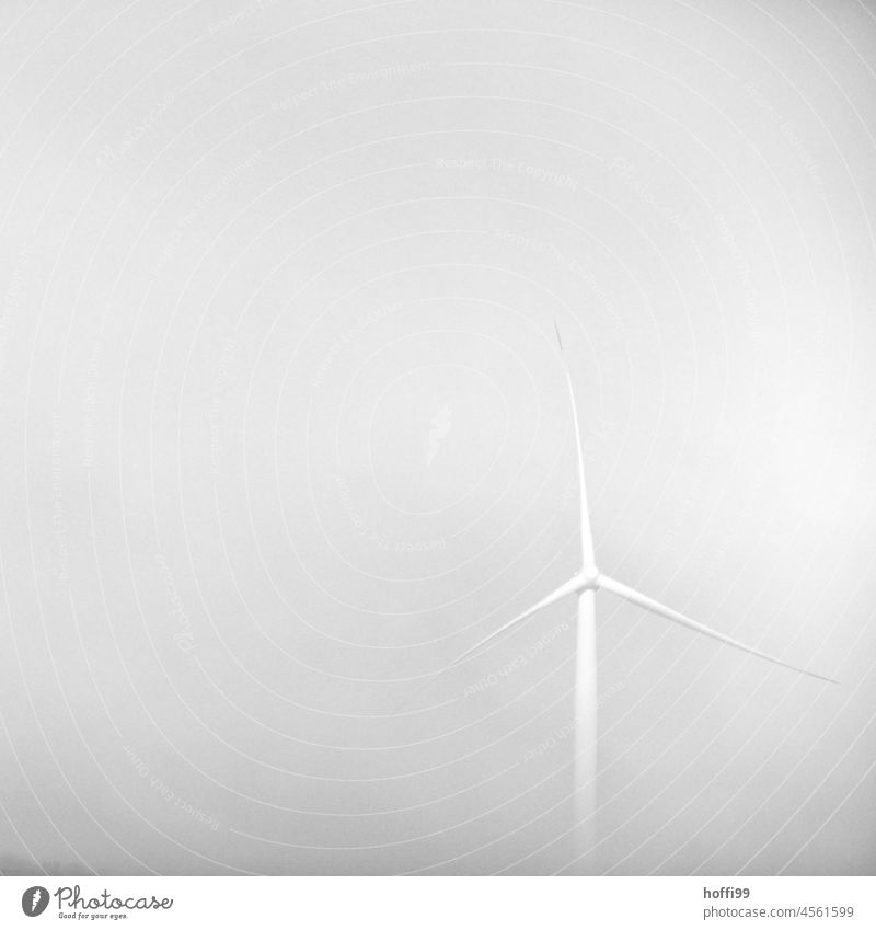 nebliger Morgen mit Windrad Cloud Nebel grau Minimalismus Himmel windwill Energiewirtschaft Erneuerbare Energie Umweltschutz Windkraftanlage Elektrizität
