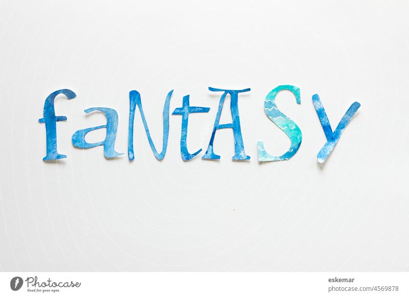 Fantasy Fantasygeschichte Literatur Wort Aquarell weißer Hintergrund Textfreiraum blau Roman Geschichte Phantasie fantasievoll fantasieren fantasiewelt
