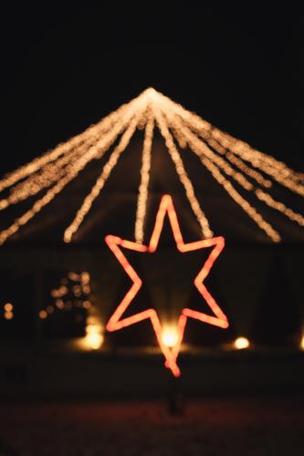 Zelt aus Lichterketten mit Stern im Vordergrund Weihnachtsbeleuchtung Weihnachten & Advent Weihnachtsdekoration Dekoration & Verzierung festlich Stimmung