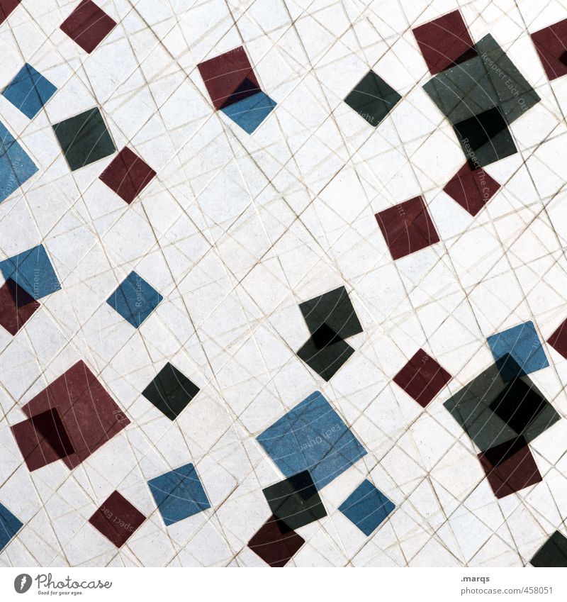 Pixel Mauer Wand Linie alt einzigartig blau rot schwarz weiß Mosaik Doppelbelichtung Farbfoto mehrfarbig Außenaufnahme Nahaufnahme Muster Menschenleer Tag