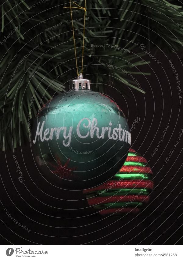 Merry Christmas Weihnachten & Advent Weihnachtsbaumkugel geschmückt Weihnachtsdekoration festlich weihnachtlich Dekoration & Verzierung Feste & Feiern Vorfreude