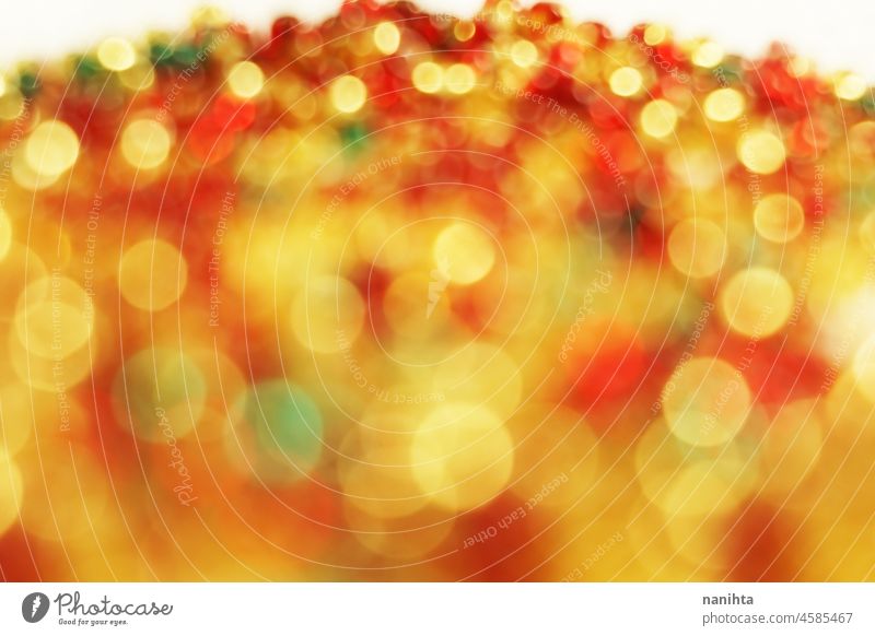 Schöne Bokeh abstrakten Hintergrund Weihnachten Farbe hell Licht Unschärfe defokussiert verträumt Form Textur Muster Design Glanz