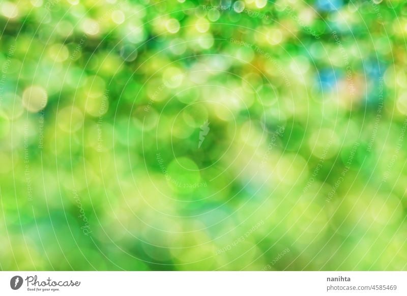 Schöne Bokeh abstrakten Hintergrund grün Farbe hell Licht Unschärfe defokussiert verträumt Form Textur Muster Design Glanz