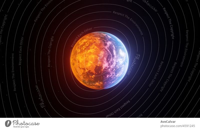 Erde Planet aus dem Weltraum gesehen Indien in der Nacht, 3d Render des Planeten Erde. NASA Genauigkeit. Sichtbare Lichter der Städte in der Nacht. Mit Sonne aufgehen und Strahl Lichtfackel am Horizont. Sci fi, Technologie Zukunft