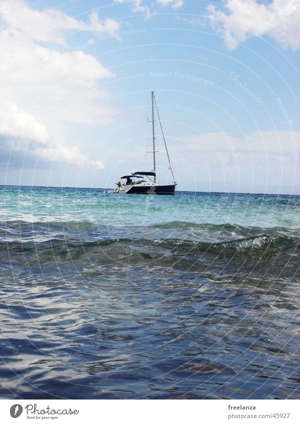 Segelschiff Meer Wolken Wasserfahrzeug Ferien & Urlaub & Reisen Sonne blau Himmel Kuba