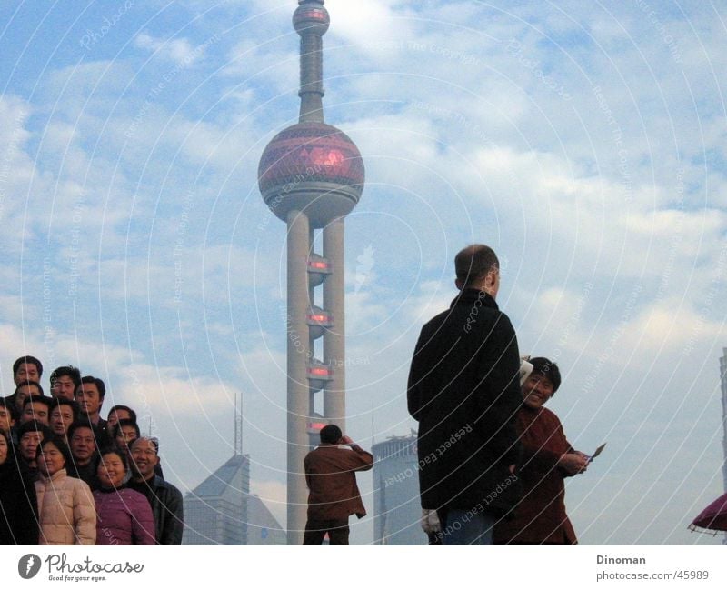 Pearl of Asia, Shanghai China Wolken Chinese Fotograf Tourist Pu Dong Himmel mehrere Bündel Fernsehturm