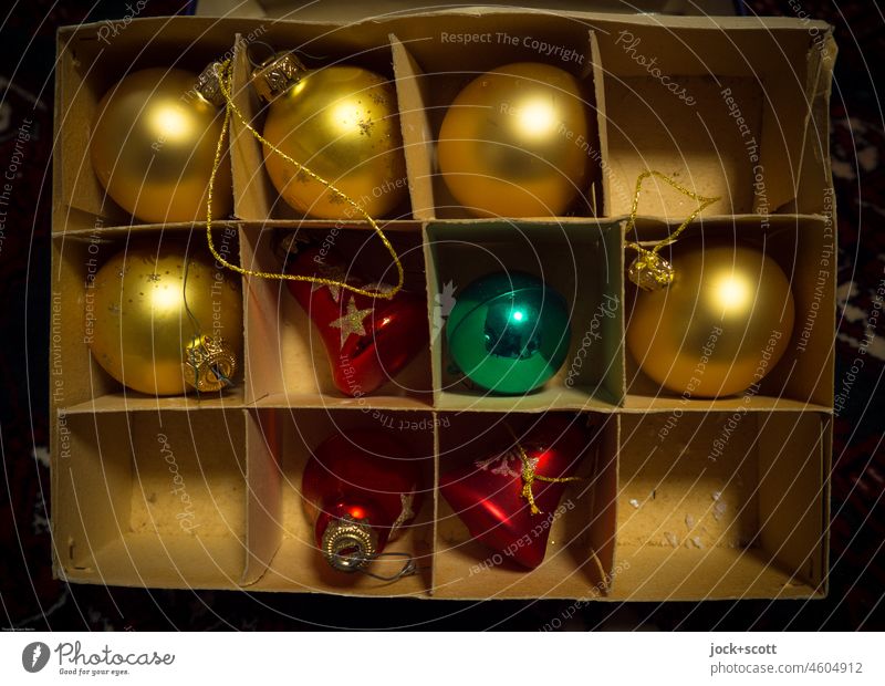 Die Kugeln vom letzten Weihnachten verstaubt Christbaumkugel Faltschachtel Weihnachten & Advent Weihnachtsdekoration Baumschmuck Dekoration & Verzierung