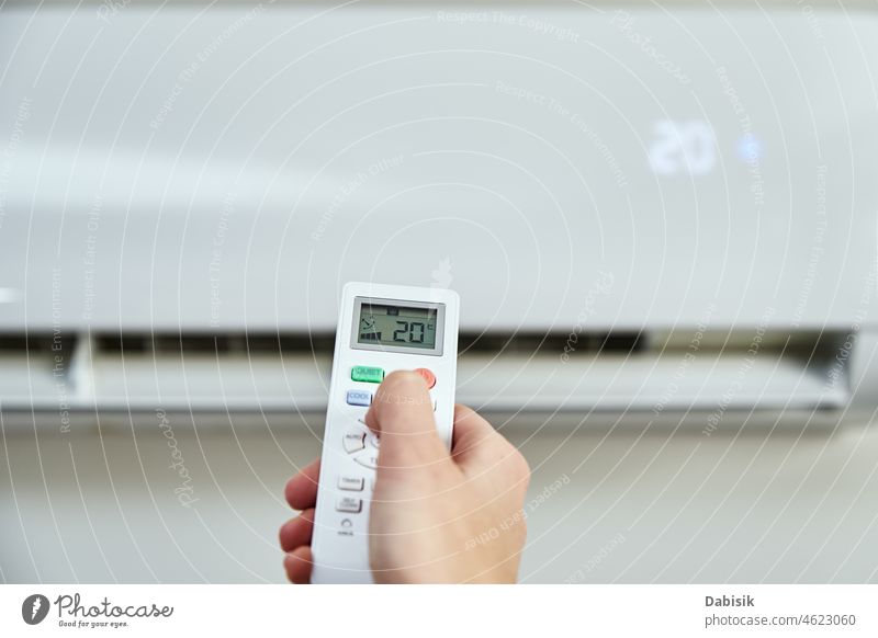 Manuelle Temperatureinstellung an der Klimaanlage Air Konditionierer abgelegen Kontrolle ausrichten heimwärts antörnen erwärmen kalt bequem Vorrichtung
