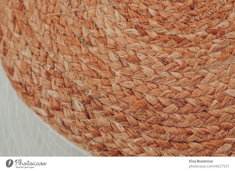 Sitzsack geflochten braun muster boho natürlich material stoff gemütlich Design Detailaufnahme Handwerk Nahaufnahme hintergrund Textil texturiert Oberfläche