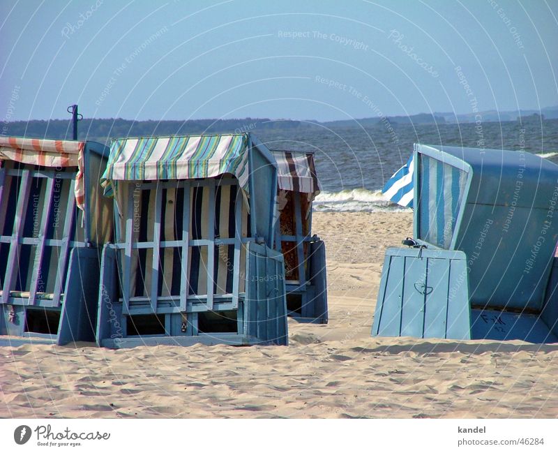 Verlassen Strand Strandkorb Meer Usedom Herbst geschlossen Ostsee Wasser blau Insel Sonne Sand