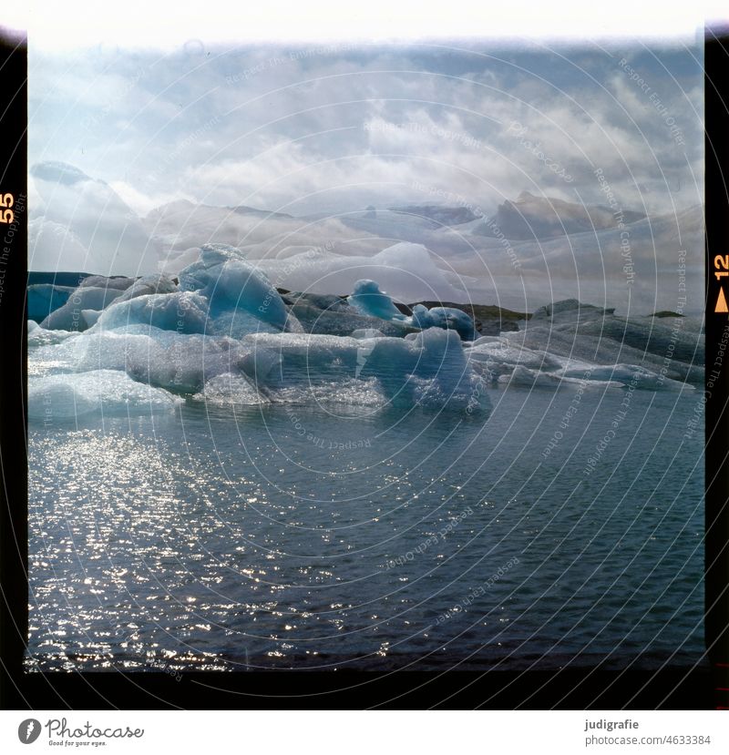 Island Fjallsarlon Gletscher Frost Eis außergewöhnlich fantastisch kalt natürlich wild See Seeufer Klima Klimawandel Natur Landschaft Urelemente Himmel Wolken