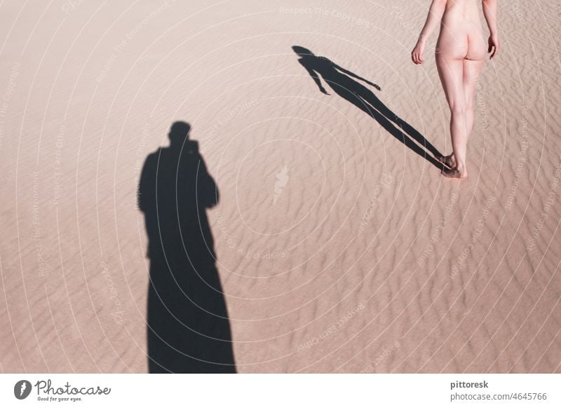 Akt-Shooting Fotoshooting Frau nackt Wegsehen Kontrast Licht feminin Körper Kunst ästhetisch Weiblicher Akt Nackte Haut Gesäß Frauenrücken Frauenbein