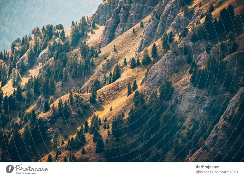 Berghang in der Sonne im Gebirge von Südtirol Panorama (Aussicht) Zentralperspektive Starke Tiefenschärfe Silhouette Kontrast Lichterscheinung Sonnenstrahlen
