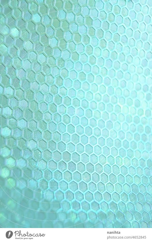 Retro-futuristische Textur in Blautönen Synthwave Retrowelle Duoton retro Hintergrund Fokus Bokeh Muster abstrakt Technik & Technologie blau türkis Glitter