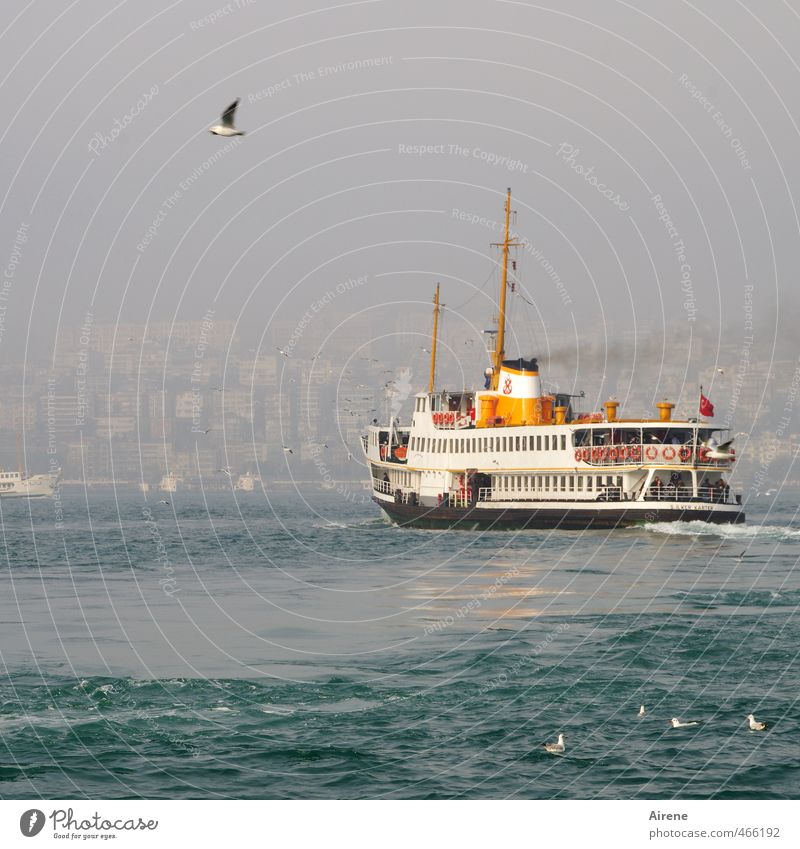Wo geht's nach Europa? Nebel Wellen Meer Bosporus Wasserstraße Istanbul Hauptstadt Verkehrsmittel Verkehrswege Öffentlicher Personennahverkehr Schifffahrt
